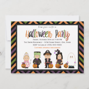 Invitation à une fête d'Halloween en costume pour