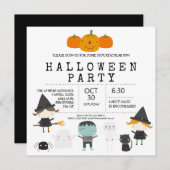 Invitation à une fête d'Halloween en famille moder (Devant / Derrière)
