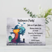 Invitation à une fête d'Halloween Épouvantail effr (Debout devant)