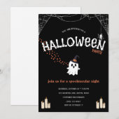 Invitation à une fête d'Halloween | Gentil Fantôme (Devant / Derrière)