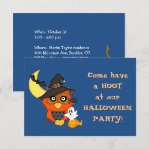 Invitation à une fête d'Halloween "Have a Hoot"
