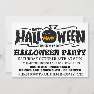 Invitation à une fête d'Halloween heureuse
