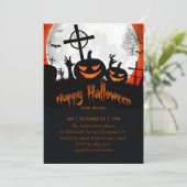 invitation à une fête d'Halloween heureuse (Debout devant)