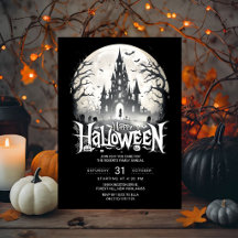 Invitation à une fête d'Halloween joyeuse | Châtea