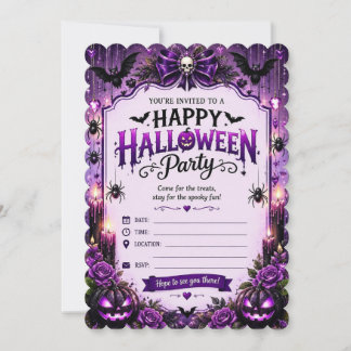 Invitation à une fête d'Halloween joyeuse – Couleu