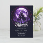 Invitation à une fête d'Halloween joyeuse | Maison (Debout devant)