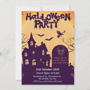 Invitation à une fête d'Halloween – Maison hantée
