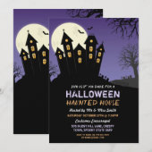 Invitation à une fête d'Halloween Maison hantée Ho (Devant / Derrière)