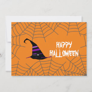 Invitation à une fête d'Halloween orange et noir
