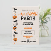 Invitation à une fête d'Halloween Orange Noir Enjo (Debout devant)