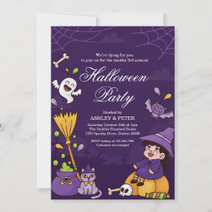 Invitation à une fête d'Halloween pour enfants amu