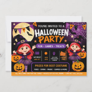 Invitation à une fête d'Halloween pour enfants J