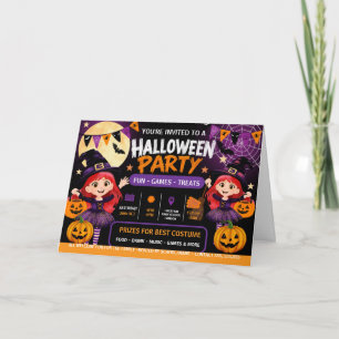 Invitation à une fête d'Halloween pour enfants J
