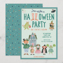 Invitation à une fête d'Halloween pour enfants mig