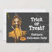 Invitation à une fête d'Halloween pour filles 'des (Devant)