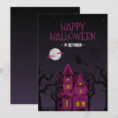 Invitation à une fête d'Halloween, soirée effrayan (Devant / Derrière)
