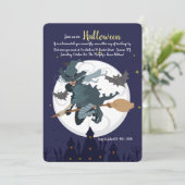 Invitation à une fête d'Halloween : Sorcière sur u (Debout devant)