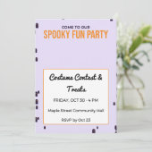 Invitation à une fête d'Halloween Spooky Fun Ghost (Debout devant)