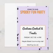 Invitation à une fête d'Halloween Spooky Fun Ghost (Devant / Derrière)