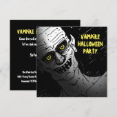 Invitation à une fête d'Halloween vampire (Devant / Derrière)