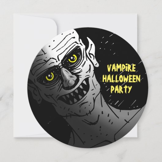 Invitation à une fête d'Halloween vampire (Devant)