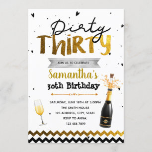 Invitation à une fête Dirty thirty