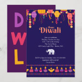 Invitation à une fête Diwali Joyeuse (Devant / Derrière)
