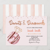 Invitation à une fête donut et diamant (Devant / Derrière)