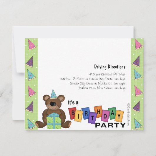 Invitation à une fête d'ours (Dos)