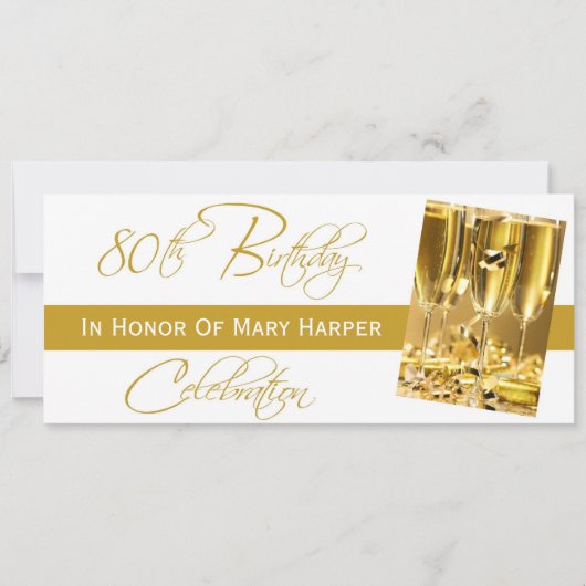 Invitation à une fête du 80e anniversaire (Devant)