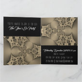 Invitation à une fête du Nouvel An - fractale doré (Intérieur)