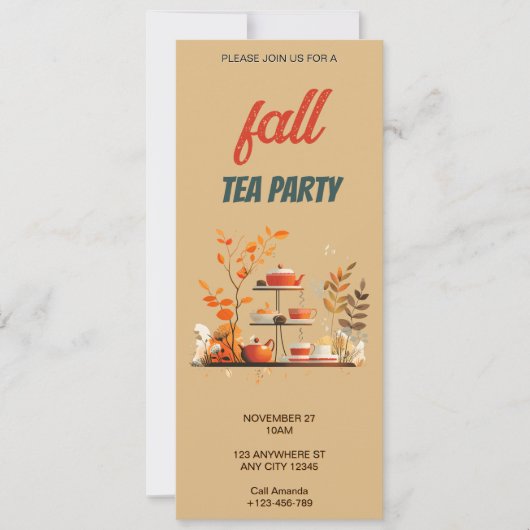 Invitation à une fête du thé d'automne (Devant)