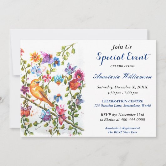 INVITATION À UNE FÊTE EN PLEIN AIR WHIMSICAL (Devant)