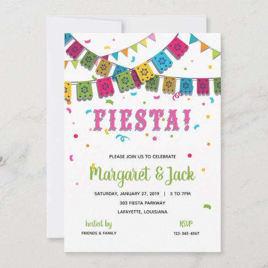 Invitation à une fête Fiesta (Devant)