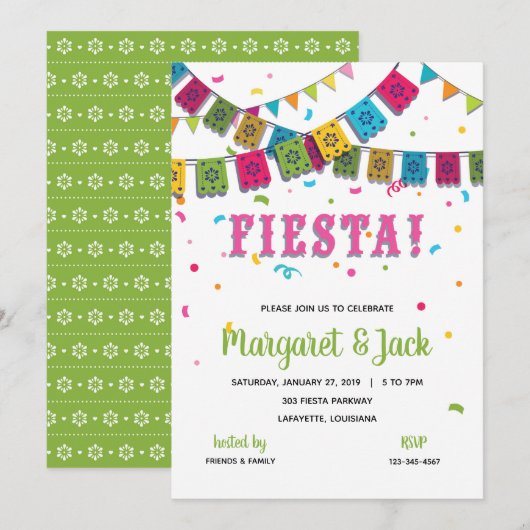 Invitation à une fête Fiesta (Devant / Derrière)