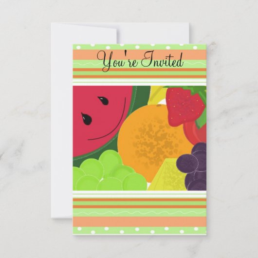 Invitation à une fête fruitée amusante (Devant)