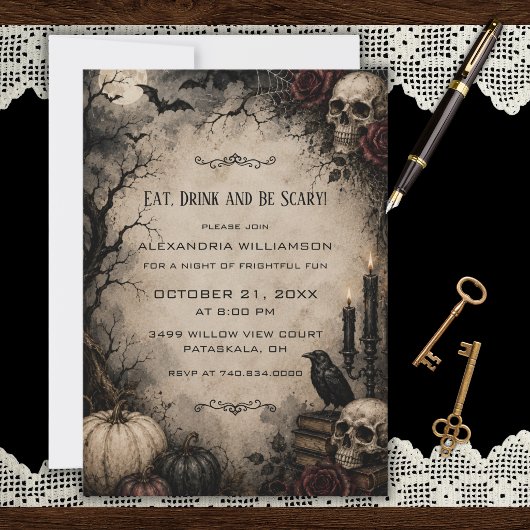 Invitation à une fête gothique d'Halloween