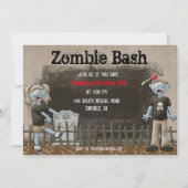Invitation à une fête Halloween de zombies (Devant)