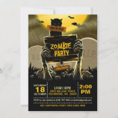 Invitation à une fête Halloween zombie (Devant)