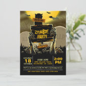 Invitation à une fête Halloween zombie (Debout devant)