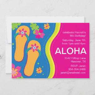 Invitation à une fête hawaïenne Luau