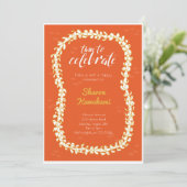 Invitation à une fête hawaïenne rouge (Debout devant)