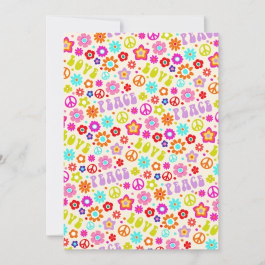 Invitation à une fête hippie mignonne (Dos)