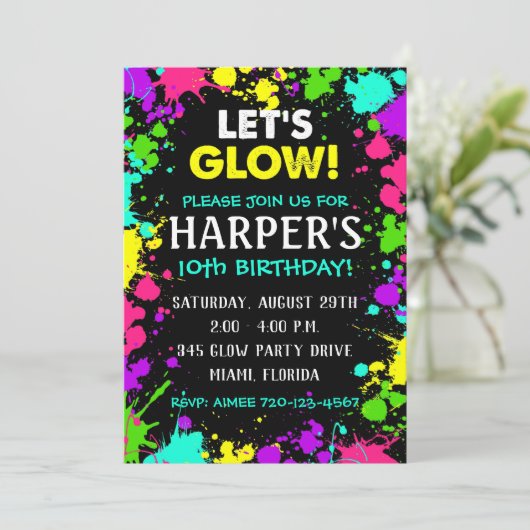 Invitation à une fête | Invitation de fête d'anniv (Debout devant)