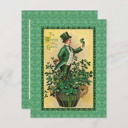 Invitation à une fête irlandaise, Saint Patrick's  (Devant / Derrière)