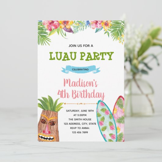 Invitation à une fête luau (Debout devant)