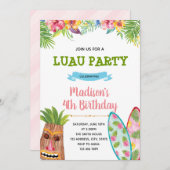 Invitation à une fête luau (Devant / Derrière)