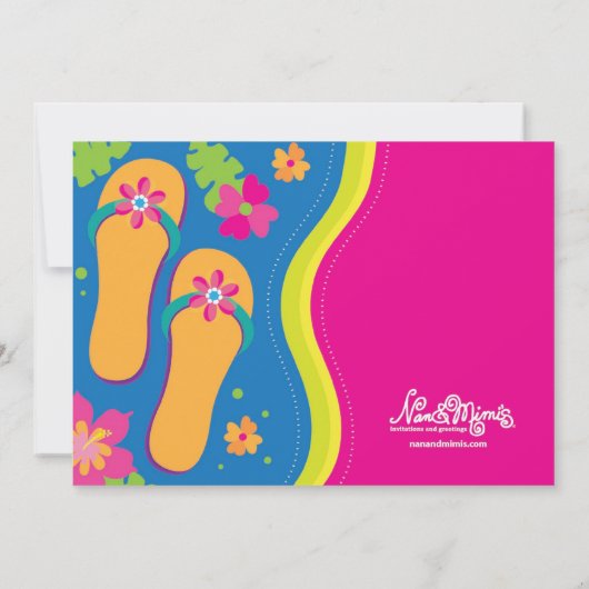 Invitation à une fête luau hawaïenne (Dos)