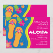 Invitation à une fête luau hawaïenne (Devant / Derrière)
