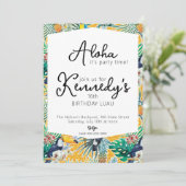 Invitation à une fête Luau | Toucan et Ananas (Debout devant)